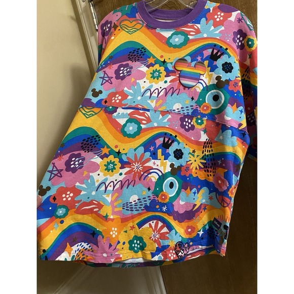 Disney Pride Mickey Mouse Spirit Jersey Size S Small LGBTQIA Disney World Colors - Picture 11 of 16